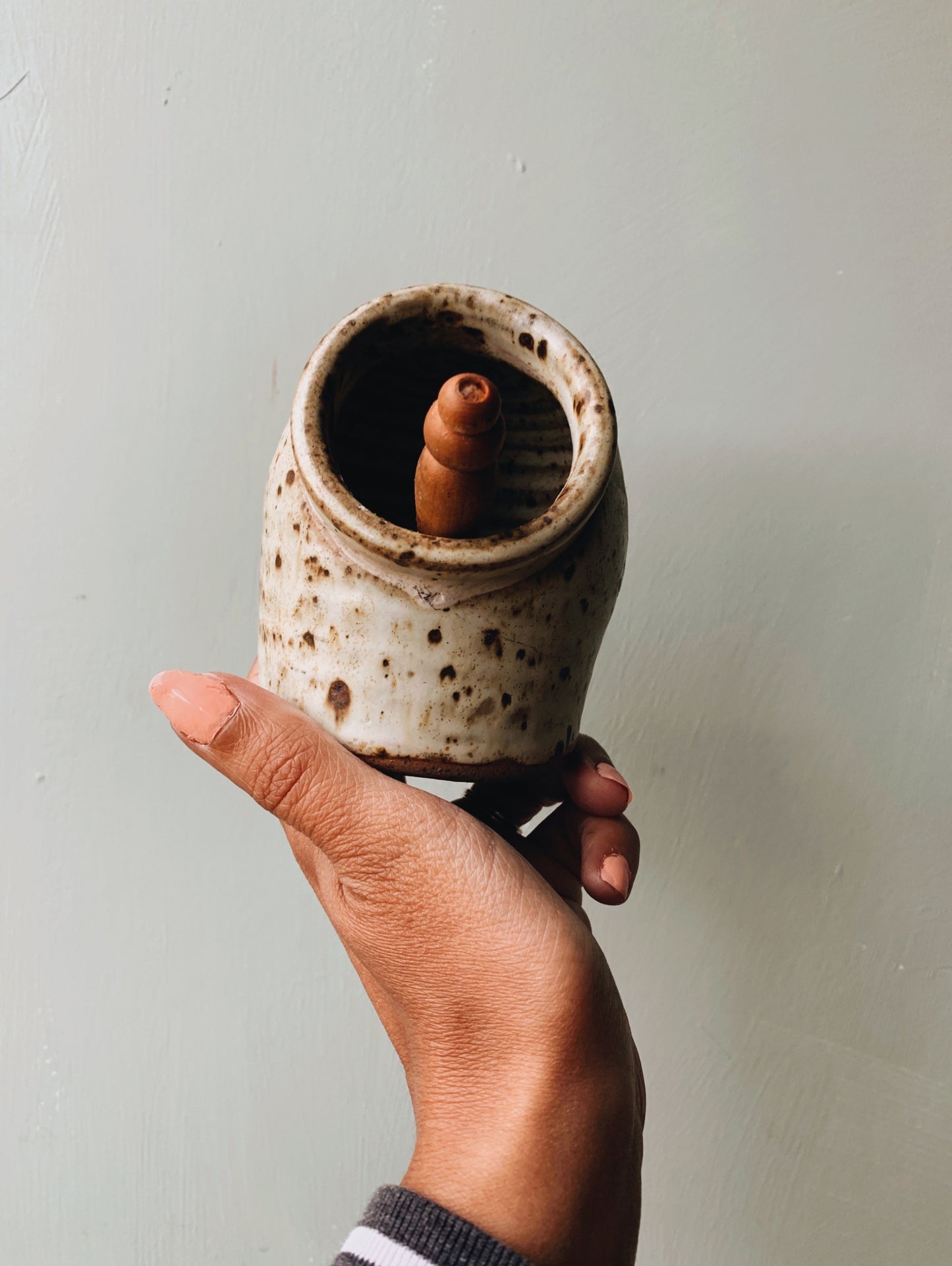 Rustic Hand~thrown Salt Ceramic Pot