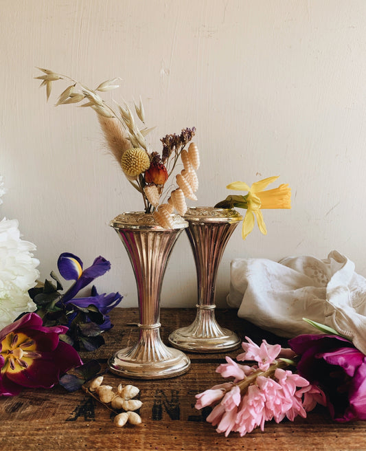 Antique Silver posy vases (sold separately)