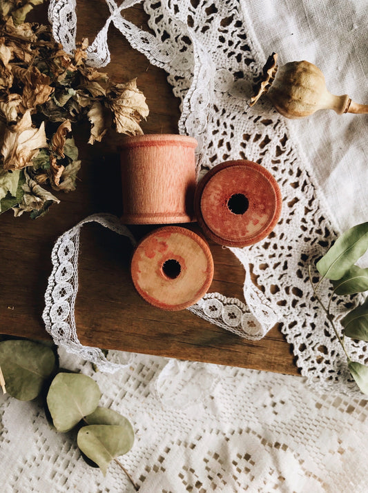 Vintage Wooden Tread Rolls - Stone & Sage 