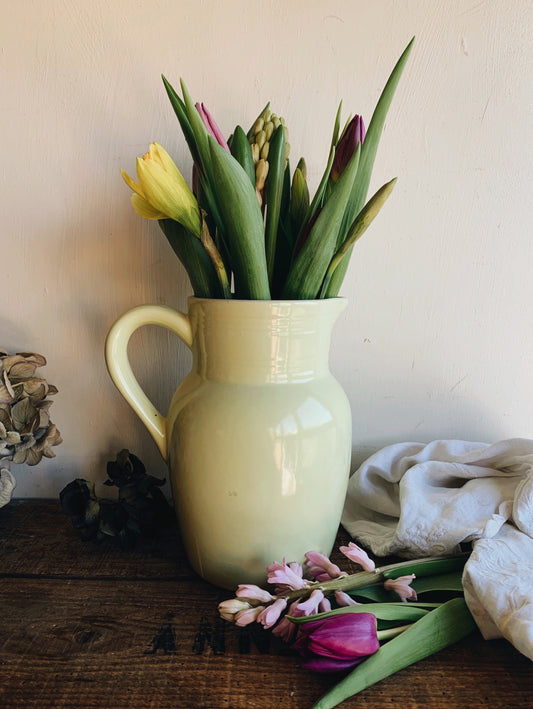 Vintage Yellow Hand~thrown Ceramic Vase (UK shipping only)