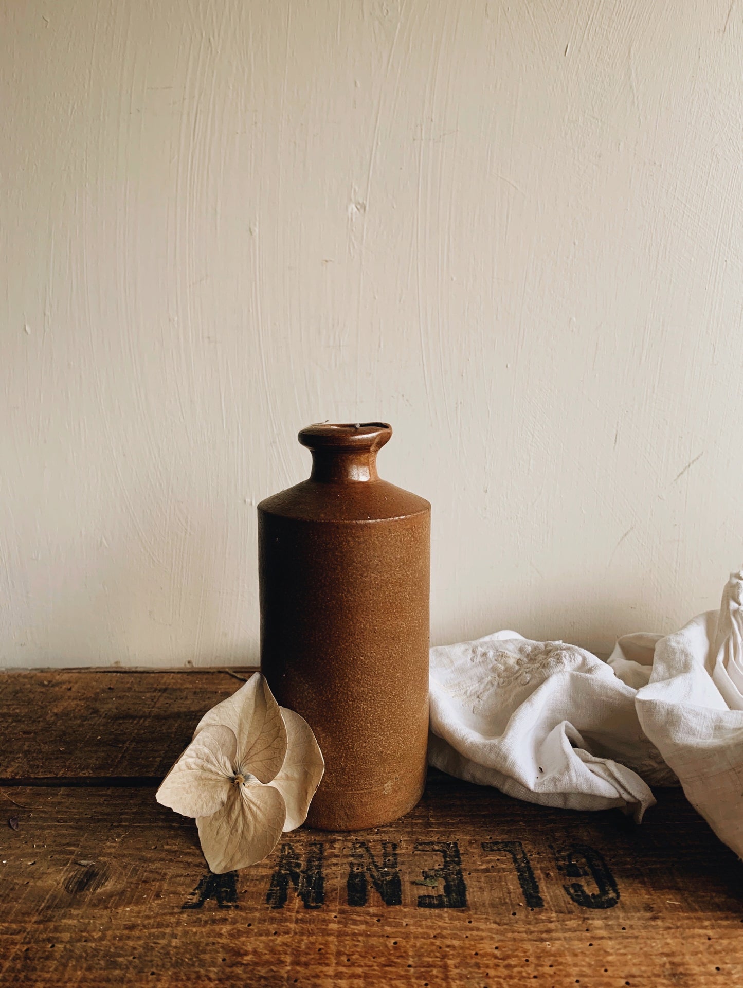 Antique Victorian Brown Stoneware Bottle