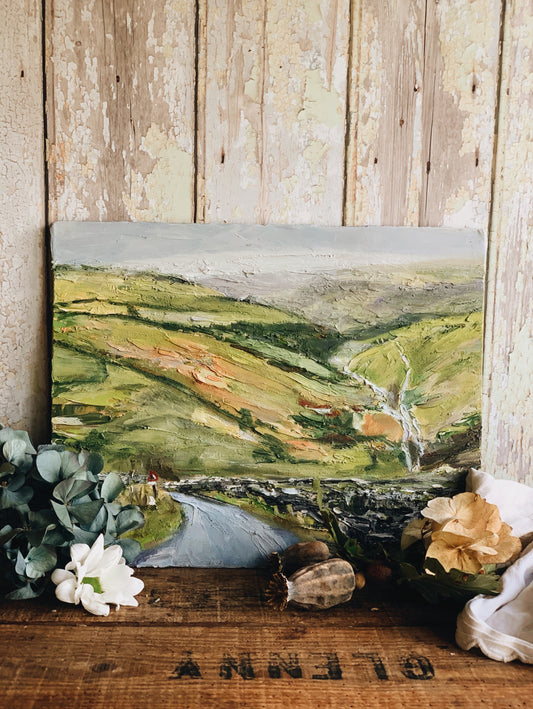 Vintage Impressionist Landscape Painting Fine Art on Board