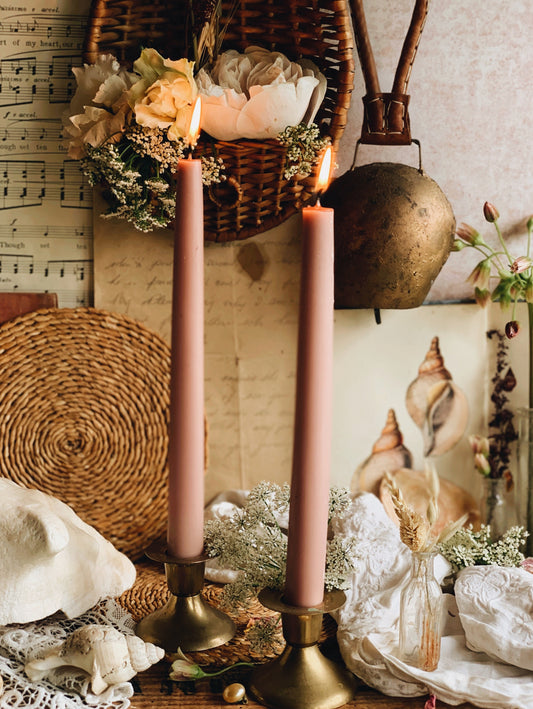 Two Vintage Brass Candle Holders