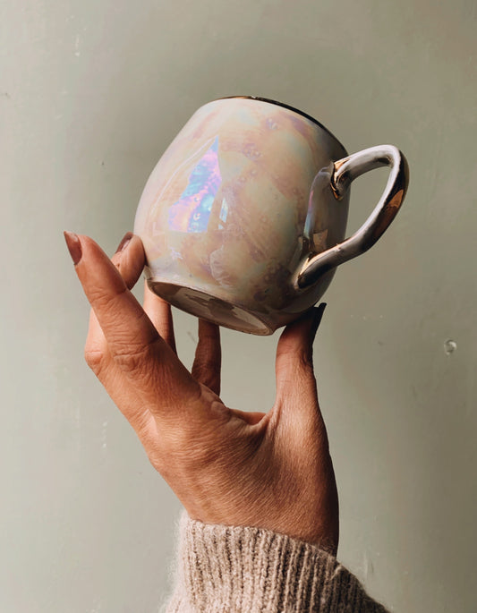 Vintage Pearl Iridescent Pearl Glaze Cup