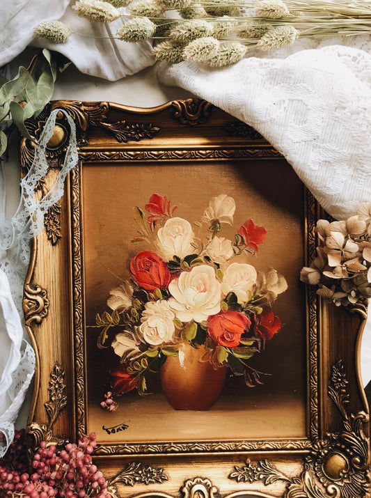 Vintage Rose Oil Painting