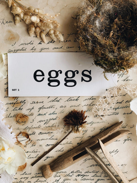 Retro 70’s Word Card ~ eggs