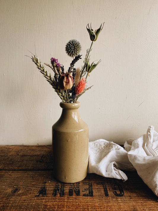 Antique Victorian Cream Stoneware Bottle