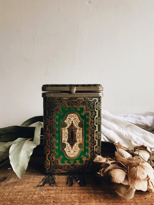 Vintage Green Decorative Tin