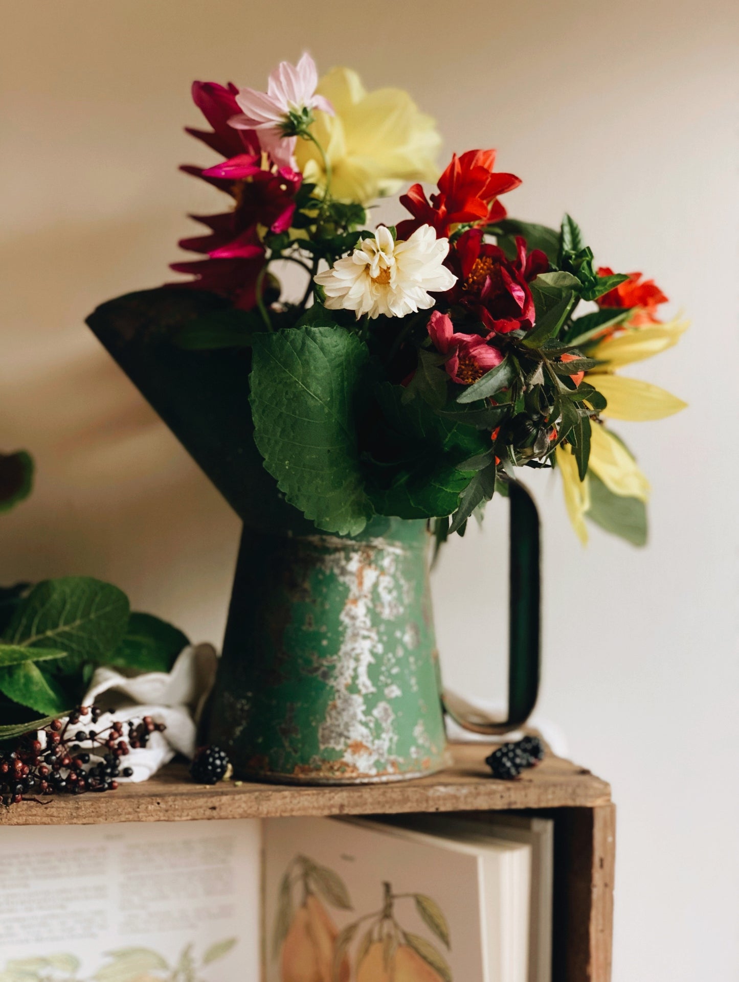 Antique Green Patina Oil Jug