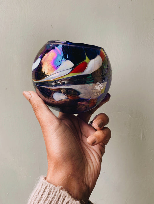 Vintage Hand~blown Glass Pot