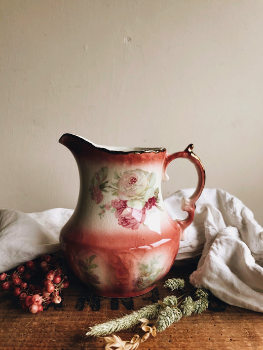 Antique Staffordshire Rose Vase