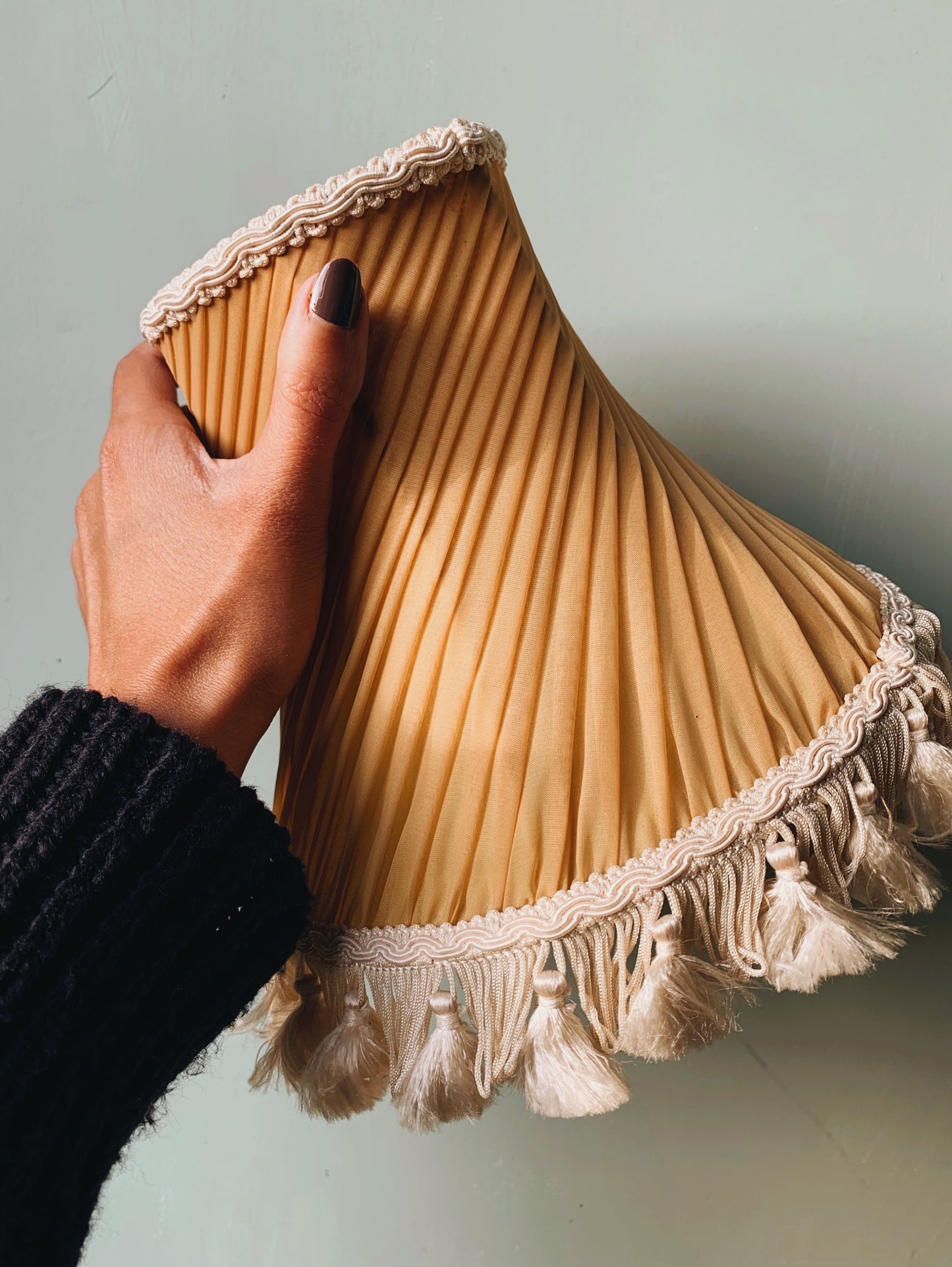 Vintage Fabric Tassel Lampshade