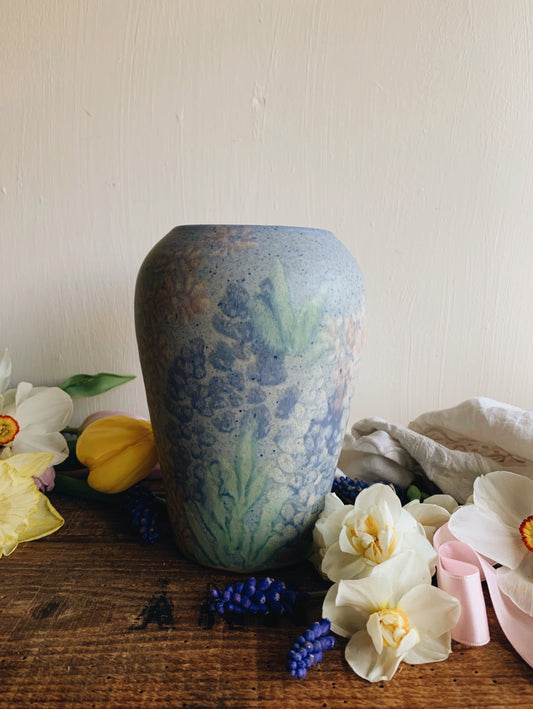 Vintage Hand~thrown speckle Spring Floral Vase