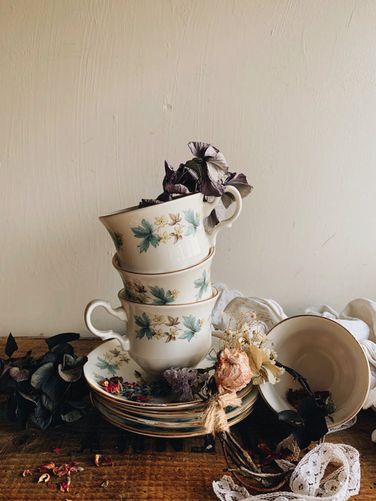 Vintage Gainsborough Fine Bone China Floral Gilt Tea Set (sold separately)