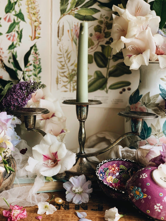 Vintage Silver (plated) Candle Holder
