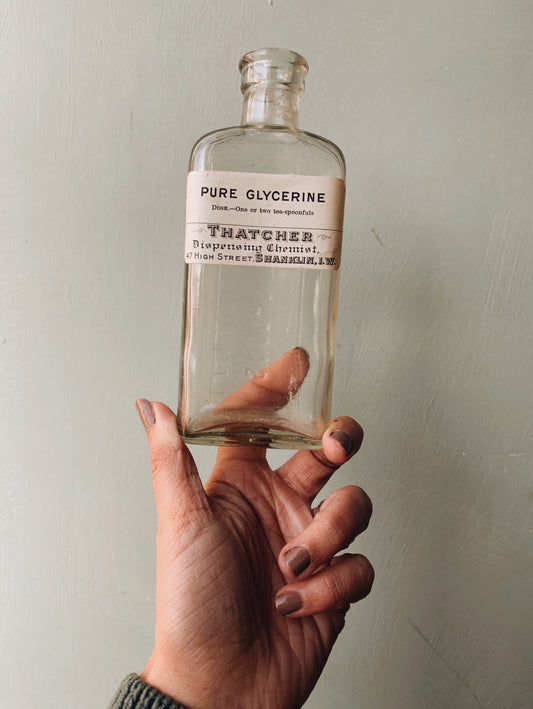 Antique Apothecary Bottle ~ Glycerine