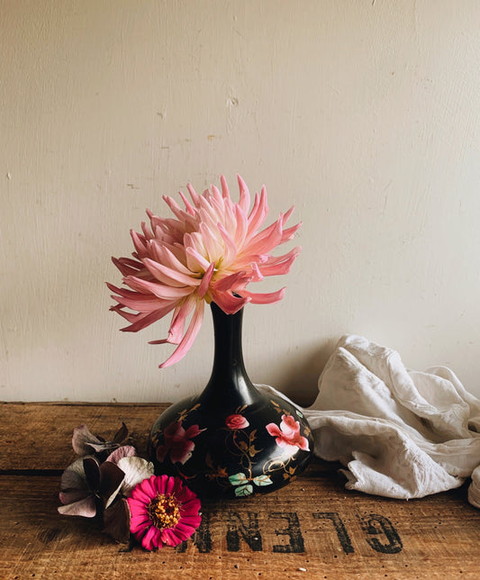Vintage Black Rose Vase