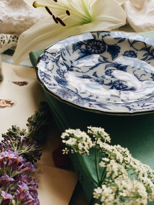 Vintage Blue & White Oriental Plate