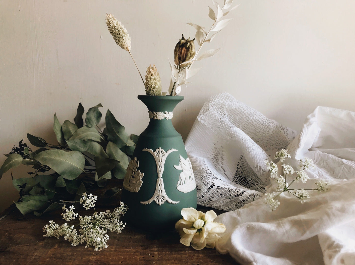 Vintage Green Wedgwood Vase