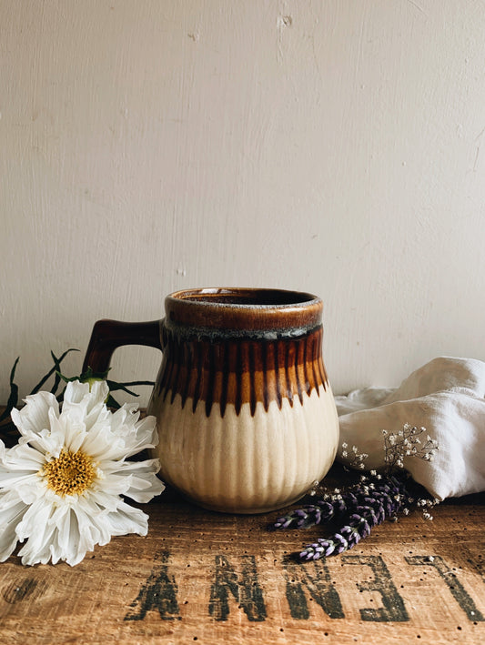 Vintage Rustic Hand Thrown Ceramic Crazed Mug