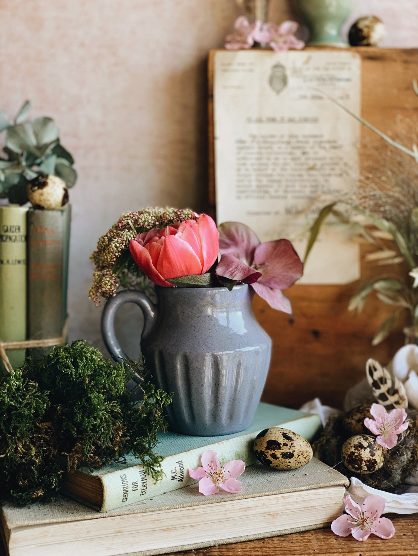 Antique Cornflower Blue / Purple Jug