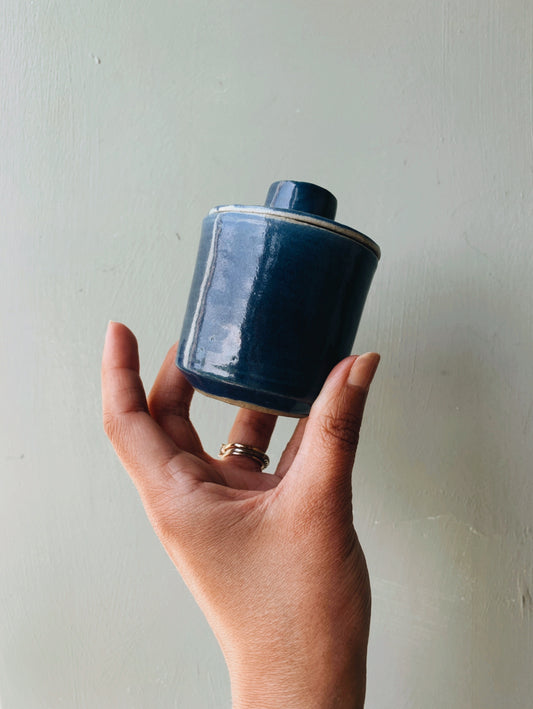 Rustic Hand~thrown Glazed Pot with Lid