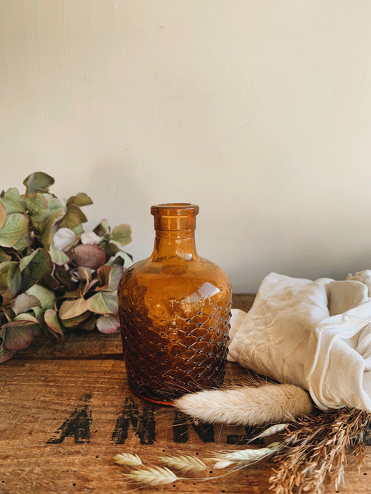 Early 1900’s Amber Apothecary Bottle ~ not to be taken