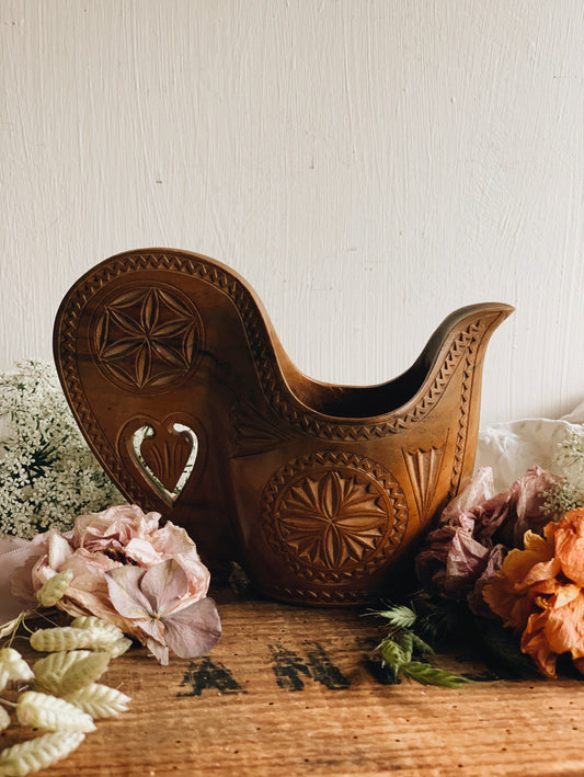 Vintage Decorative Wooden Jug