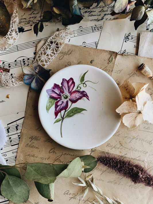 Vintage Palissy Clematis Dish