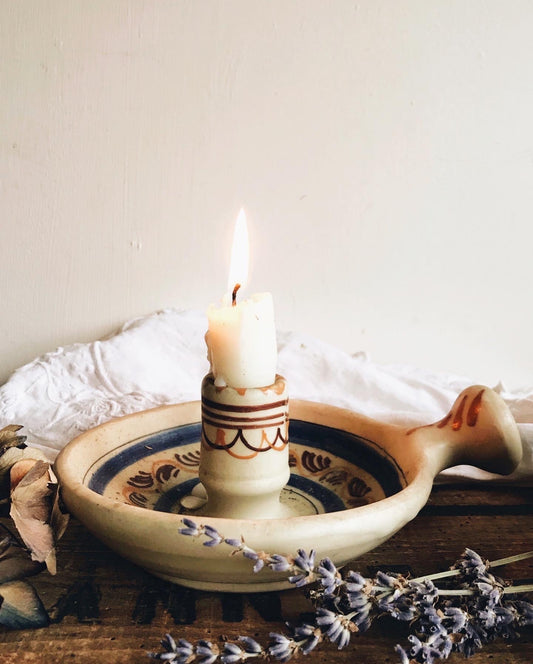 Vintage Hand~ thrown decorative Candle Holder