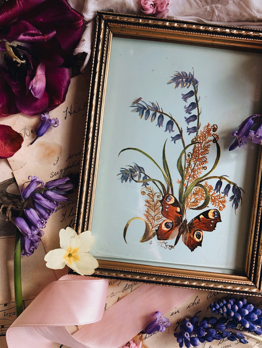 Vintage Butterfly Print Framed