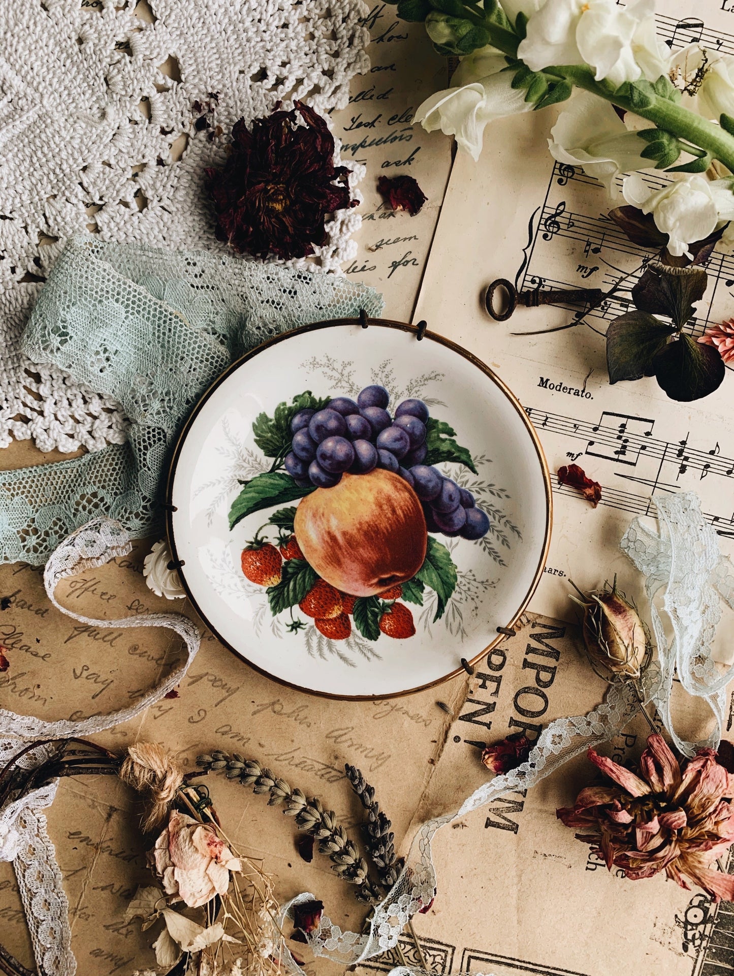 Vintage Fruits & Floral Wall Plates (sold separately)