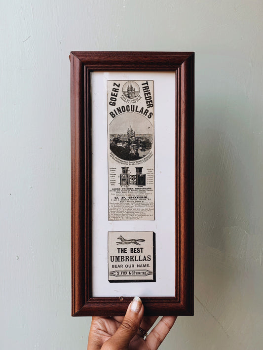 Antique Advertisement from Newspaper Framed