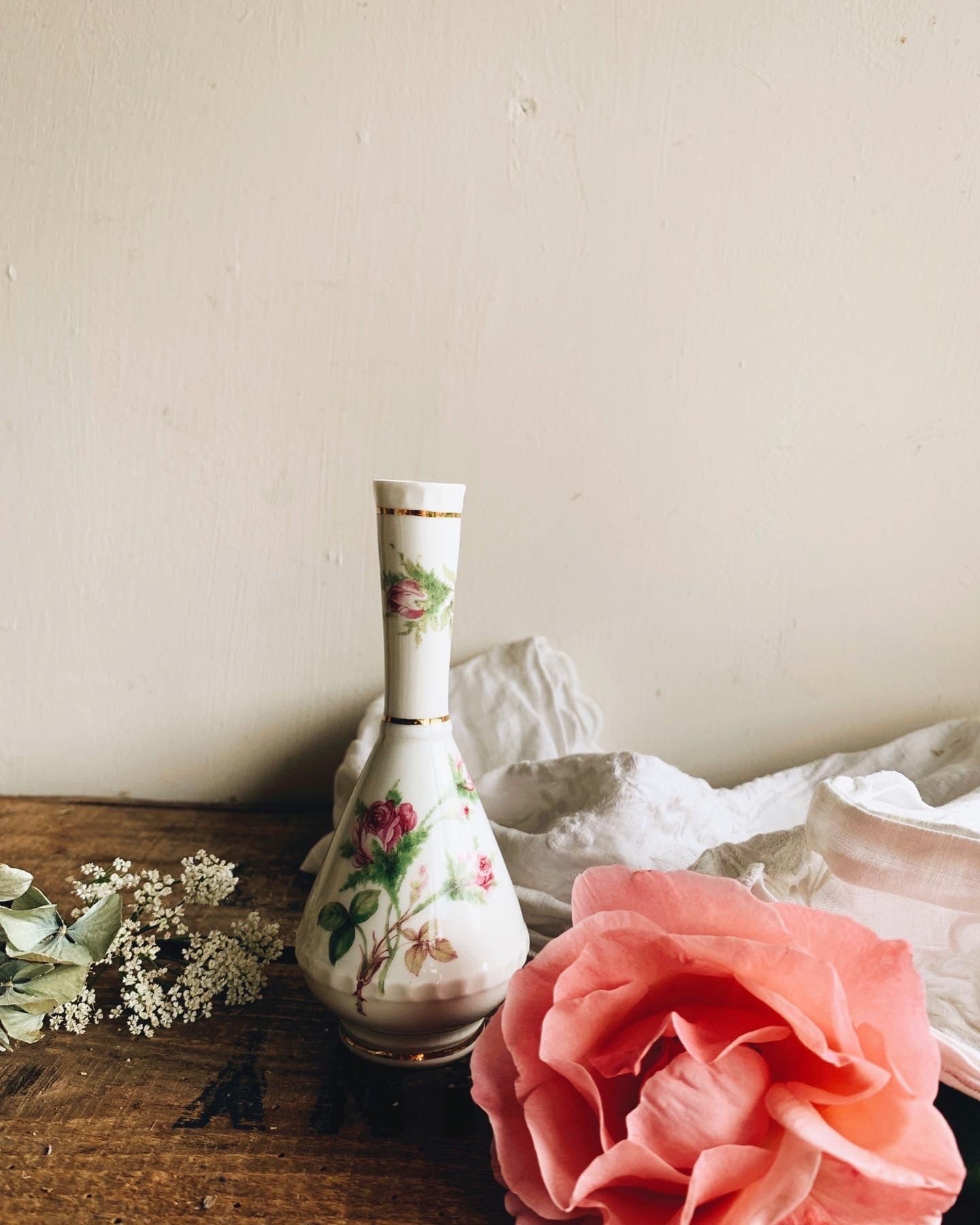 Vintage Rose Miniature Vase