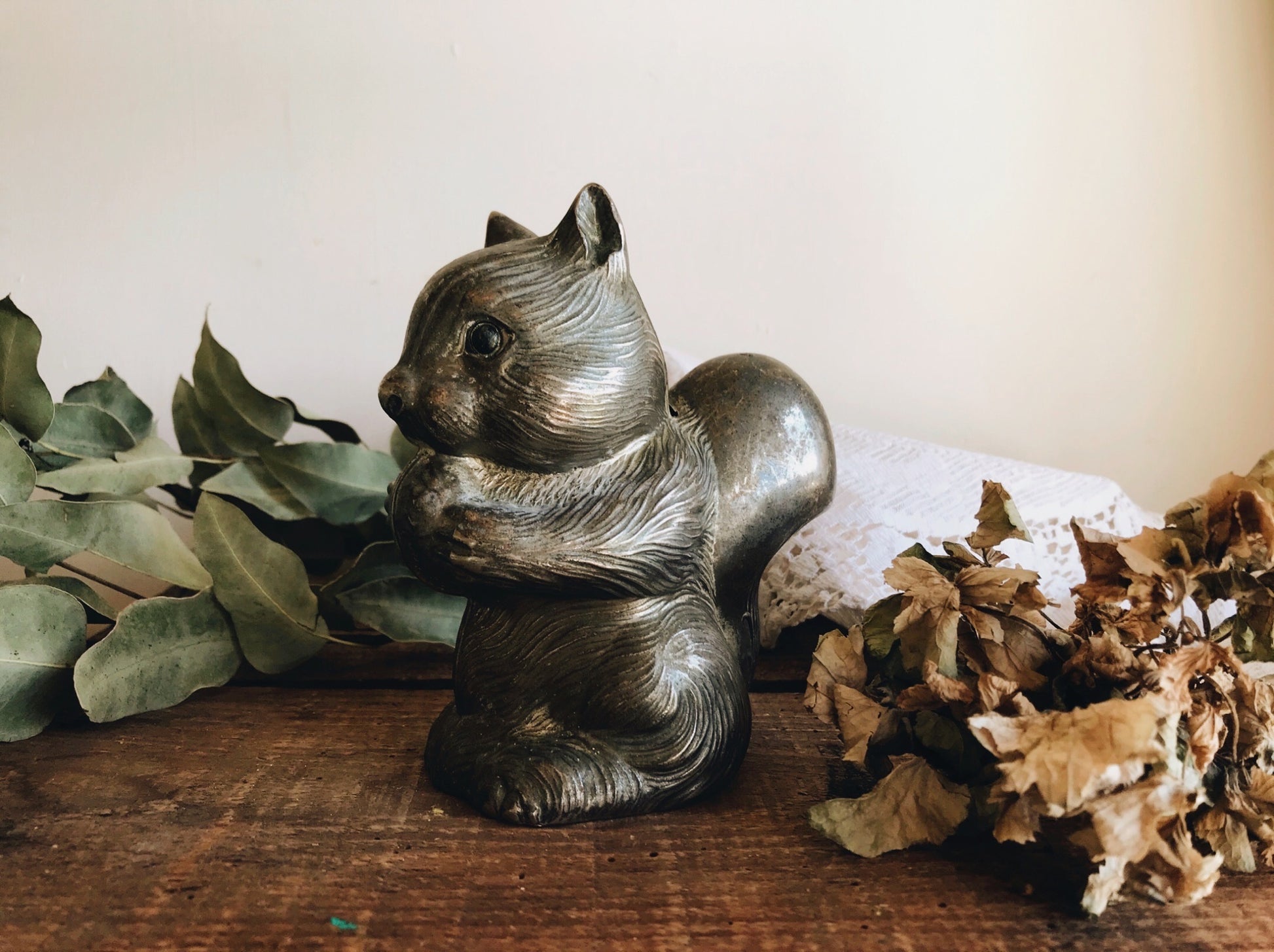 Antique Squirrel Money Pot - Stone & Sage 