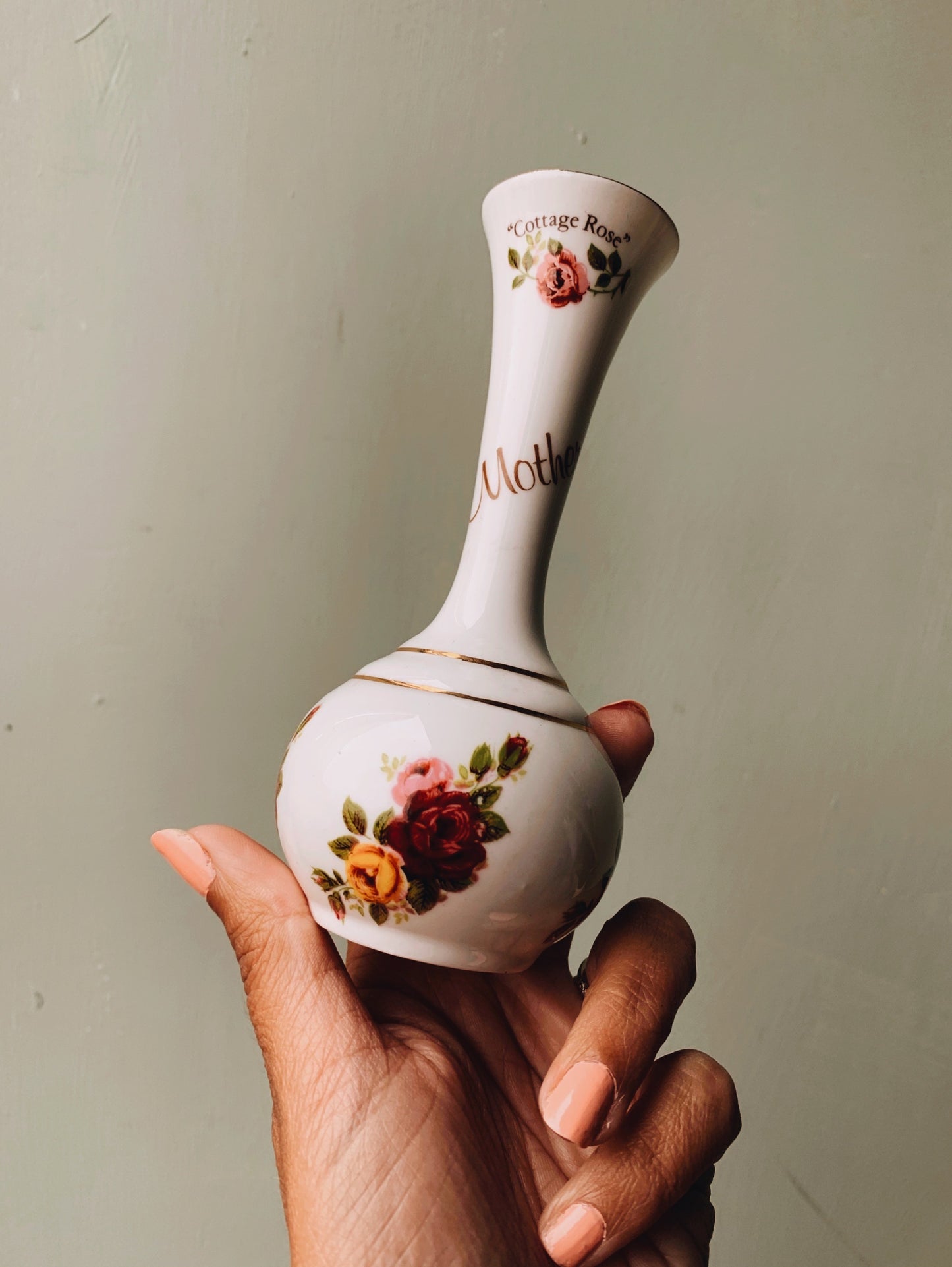 Vintage Camelot Mother Rose Bone China Vase