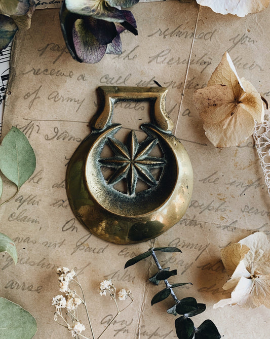 Vintage Star Brass Buckle / Hanging