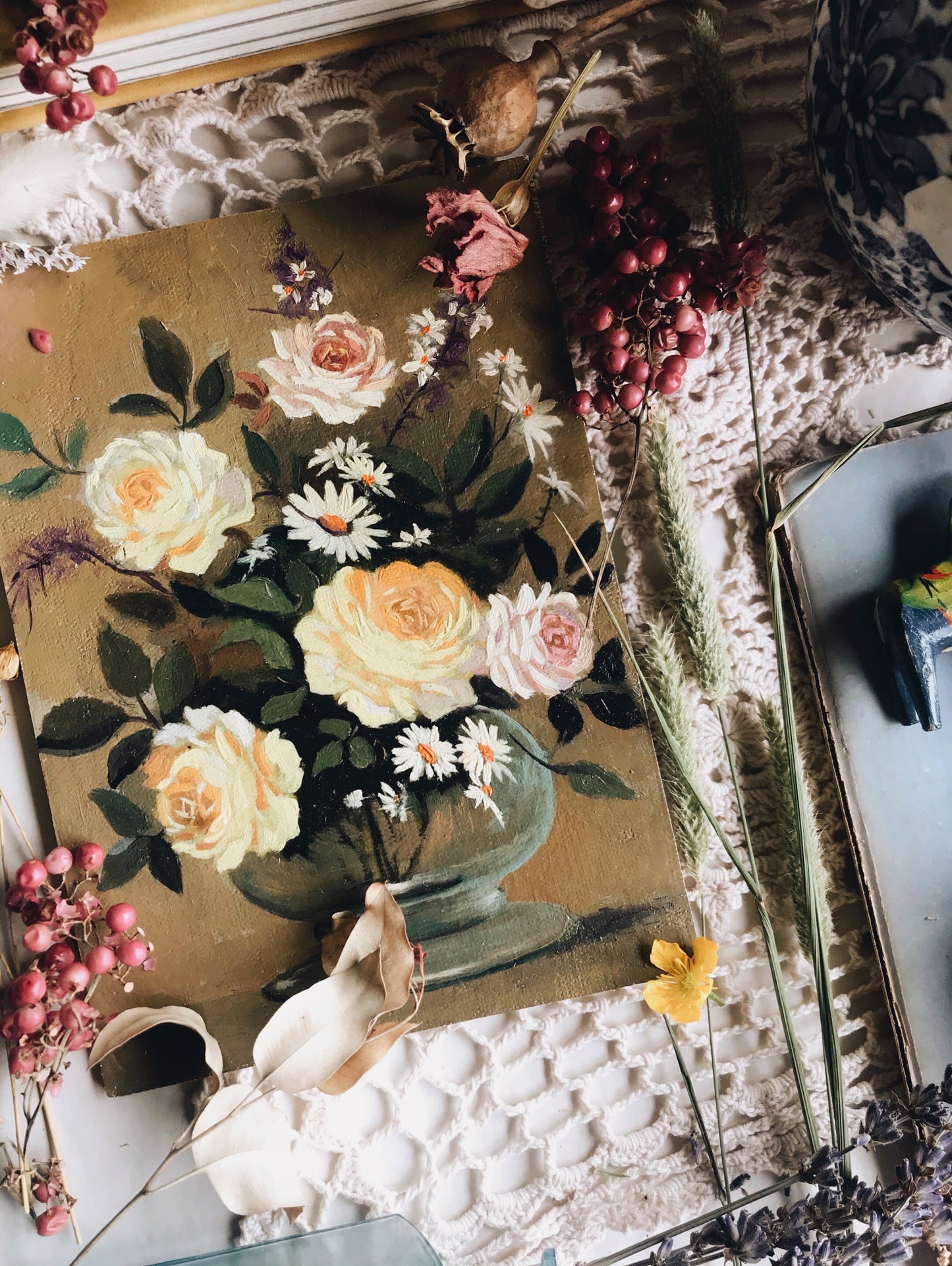 Flowers in Vase Oil Painting