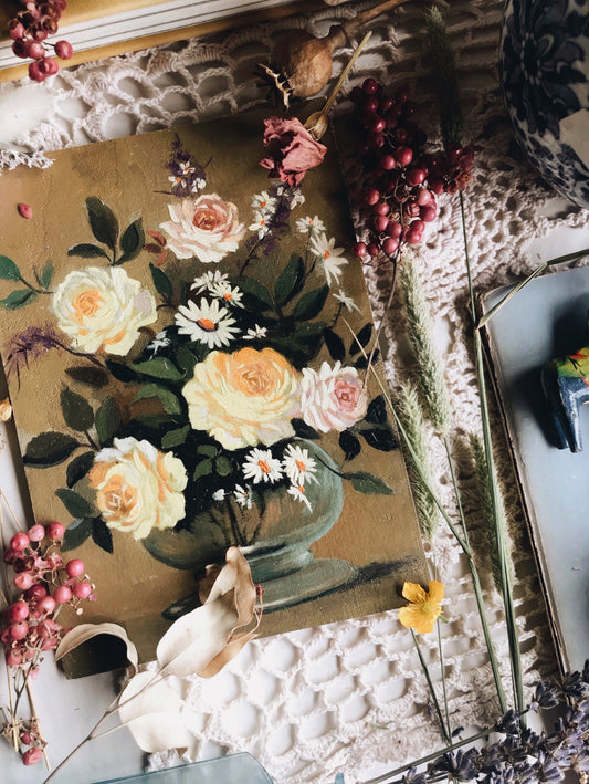 Flowers in Vase Oil Painting