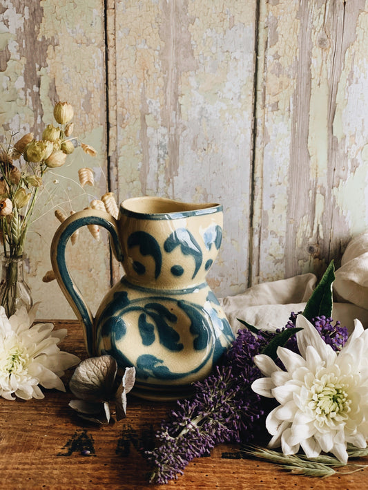Vintage Floral Blue Jug