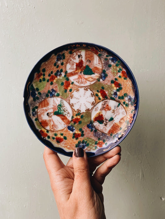 Antique Japanese Hand~painted Motif Plate