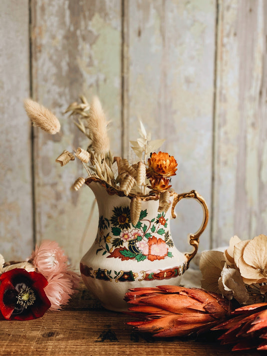 Antique Floral Gilt Vase