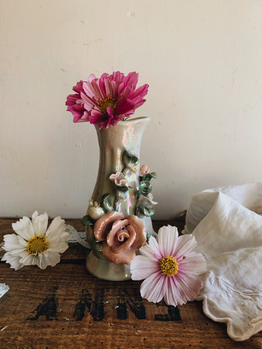 Vintage Opaque Rose Vase