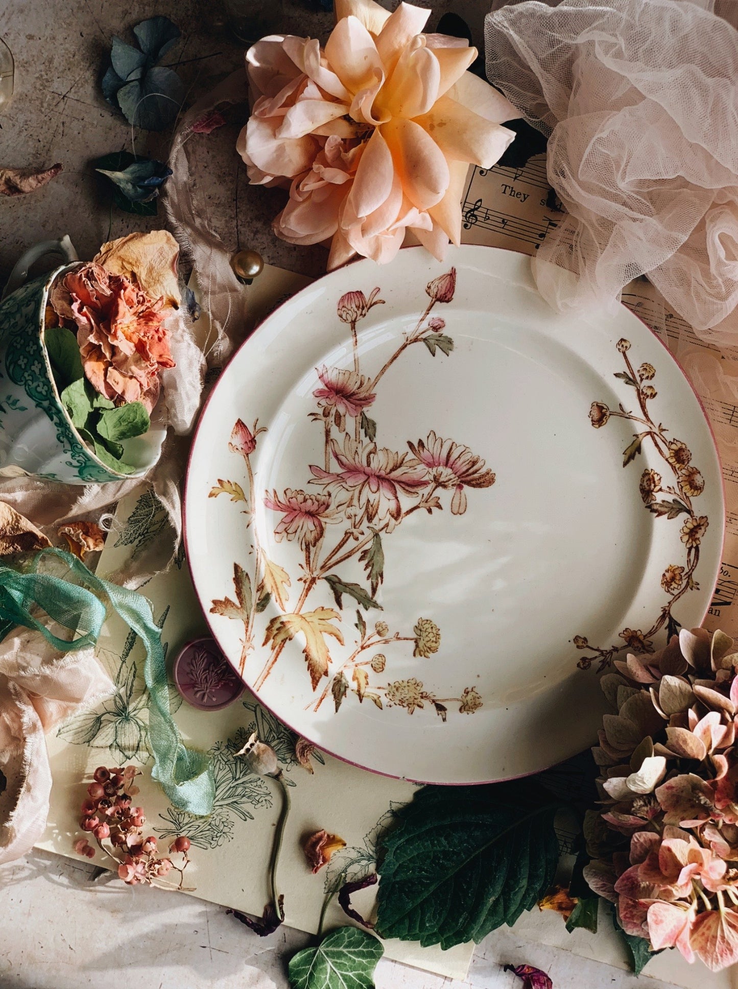 Antique Chrysanthemum JG & Sons Plate