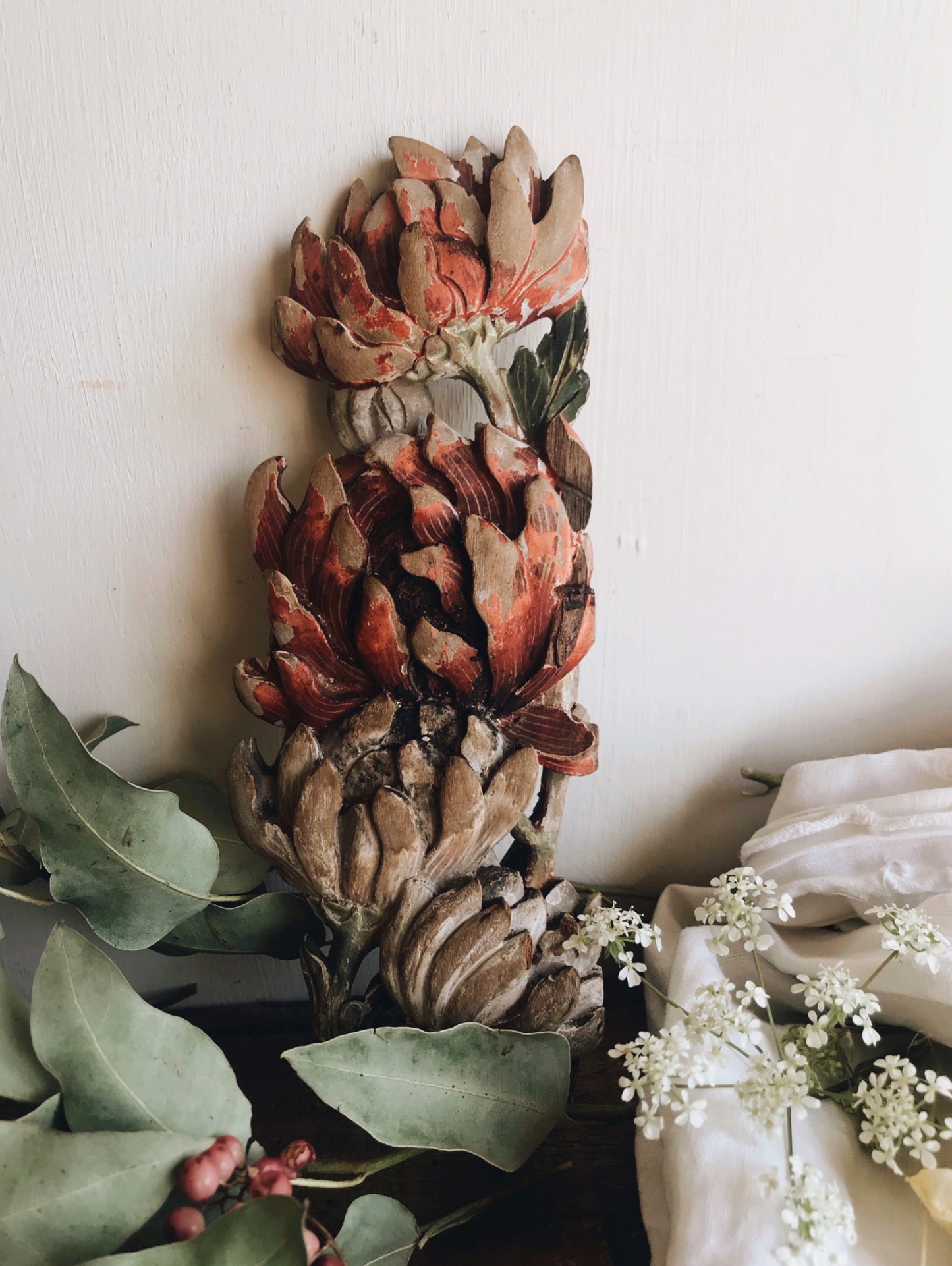 Antique Floral Wooden Decorative Moulds