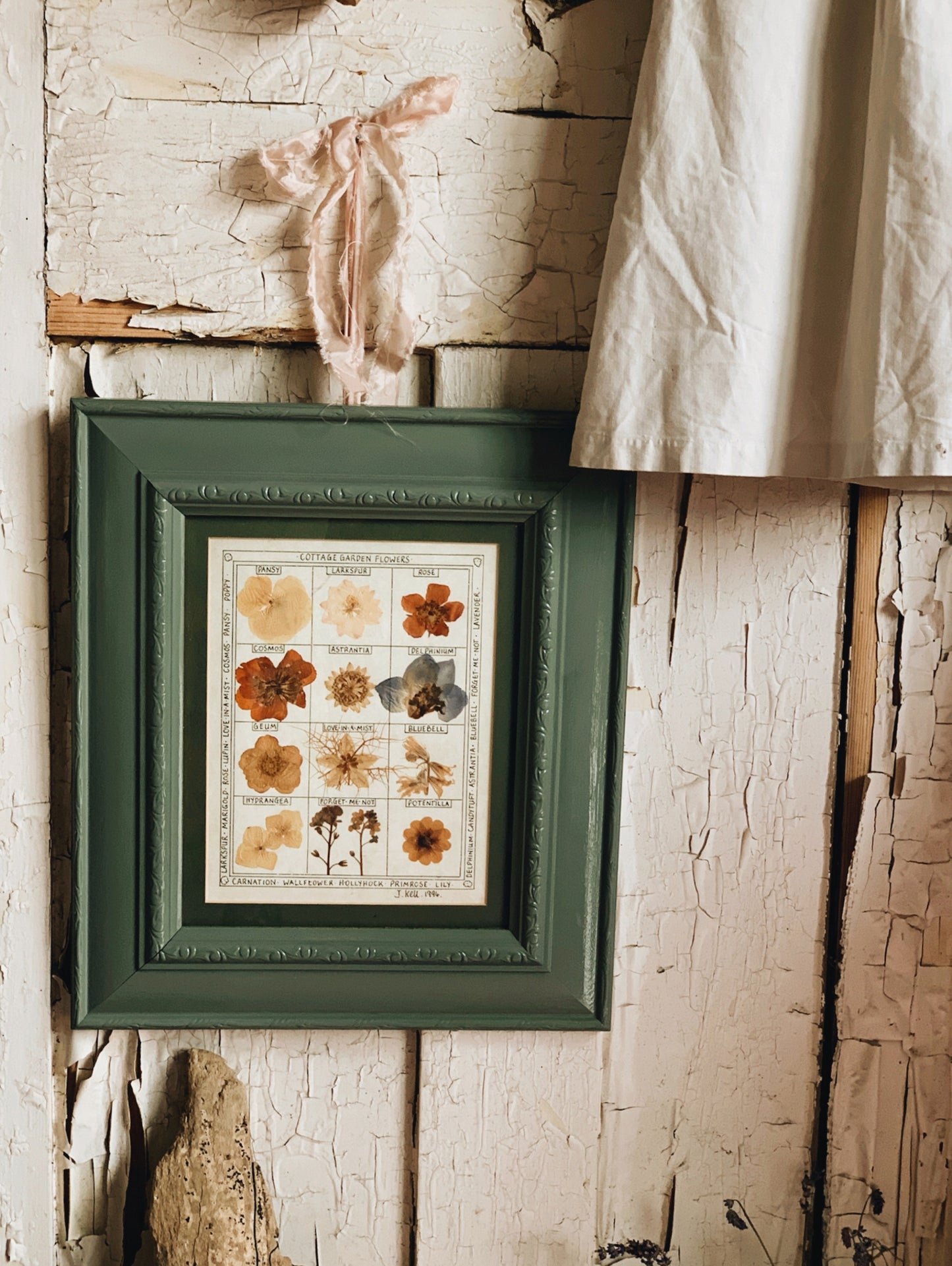 Vintage Dried Flowers in Frame (signed 90’s)