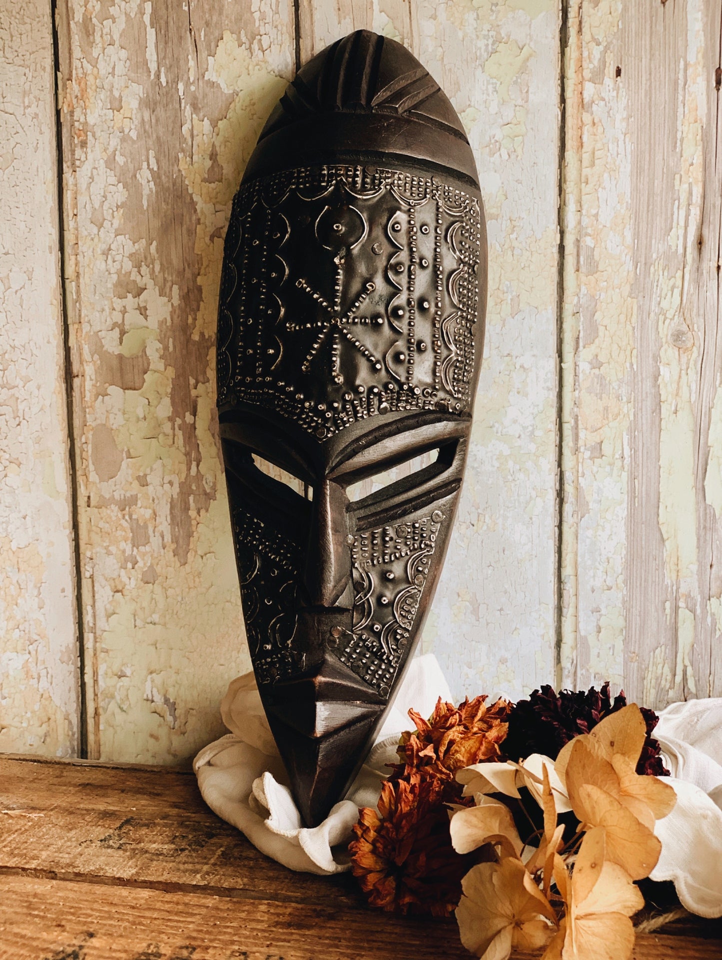 Vintage Wooden Hand~carved Decorative Mask