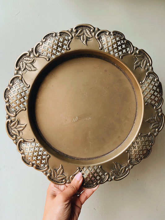 Antique Decorative Hallmarked Silver Tray / Dish