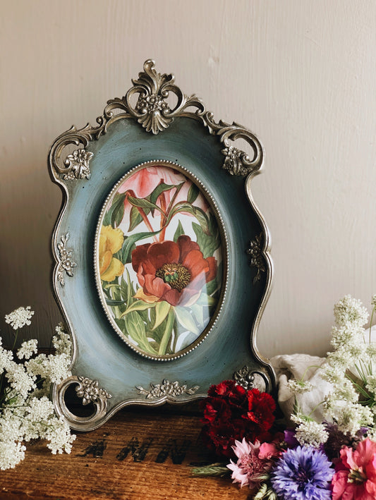 Vintage Adorned Frame with 1969’s Peony Bookplate