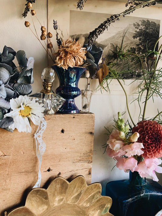 Vintage Blue Posy Urn